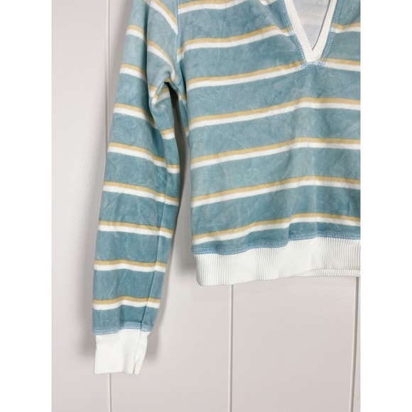 Rampage | Striped Velour Hooded Pullover - Picture 5 of 7